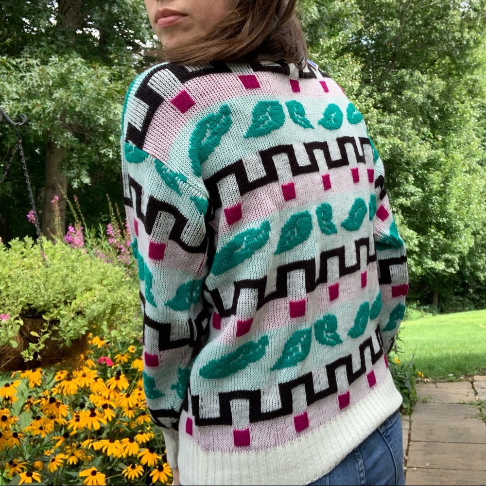 NWT Vintage 1980s Deadstock Teaser Plant Sweater - Picture 4 of 10
